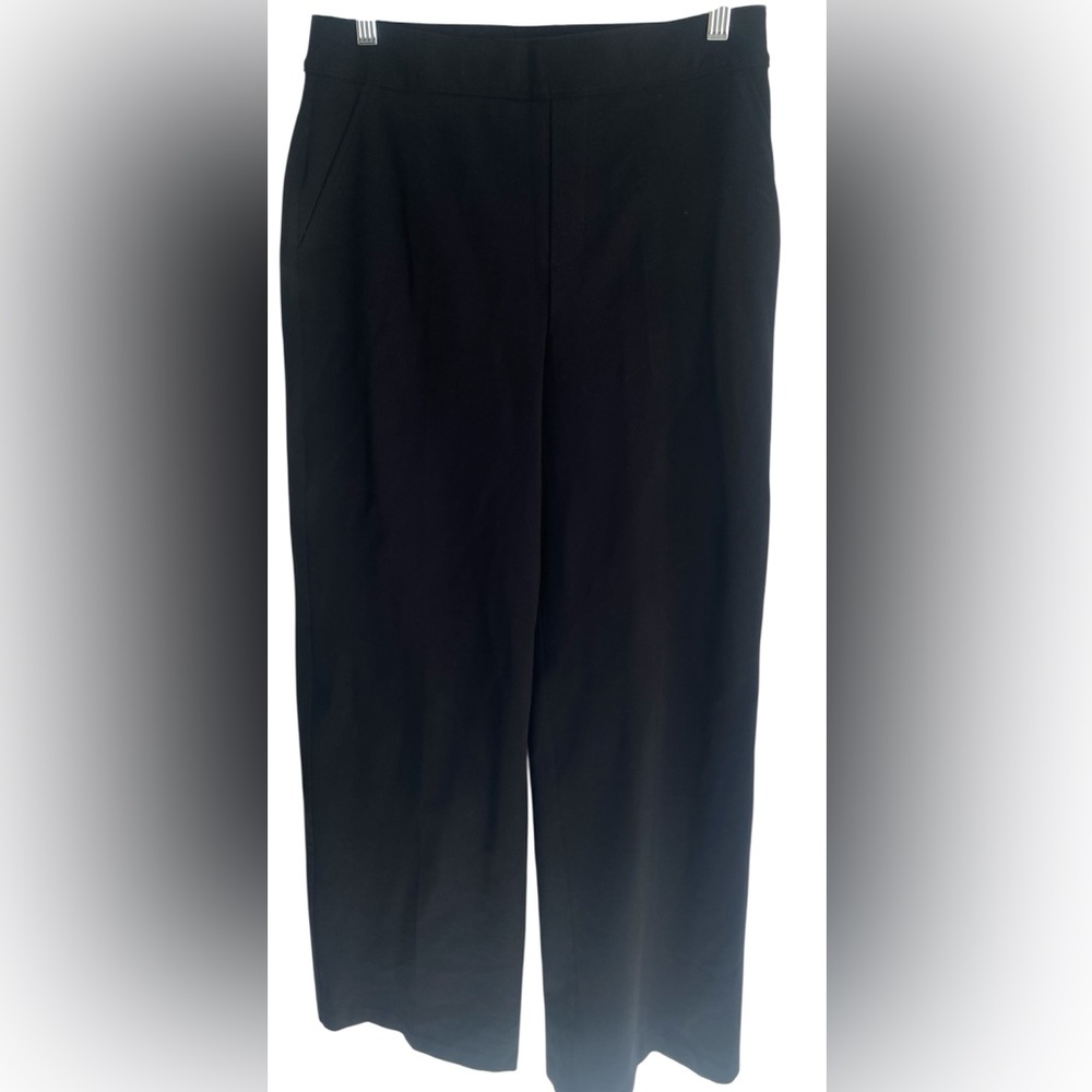 Spanx The Perfect Pant Wide Leg Classic Black Ponte Medium